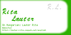 rita lauter business card